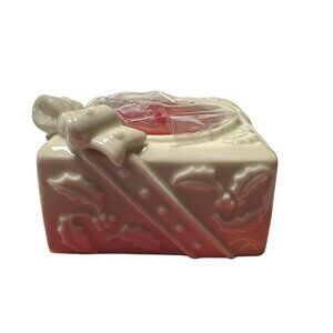 Lenox Yuletide Glowlites Package Tea Light Candle Holder Ceramic Holiday Design